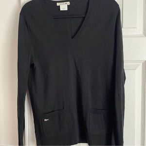 Lacoste Women's Classic Black V-Neck Sweater
